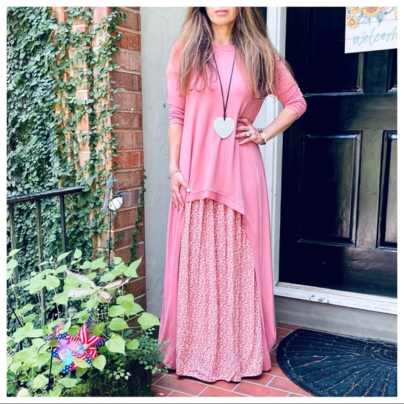 Best selling high low Rose fabulous tunic dress - Picture 2 of 8